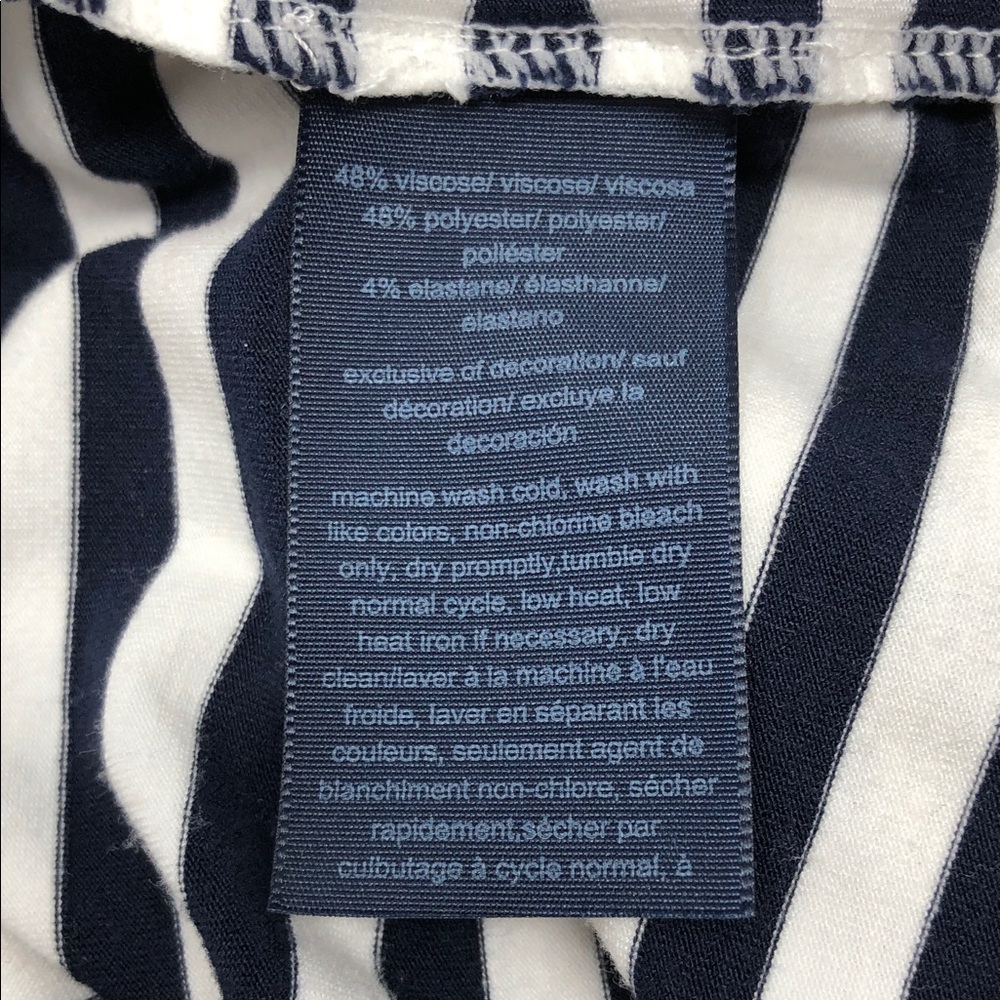 Tommy Hilfiger Maxi Dress Navy and White Striped Cap Sleeve Women’s Size Small - Picture 6 of 9